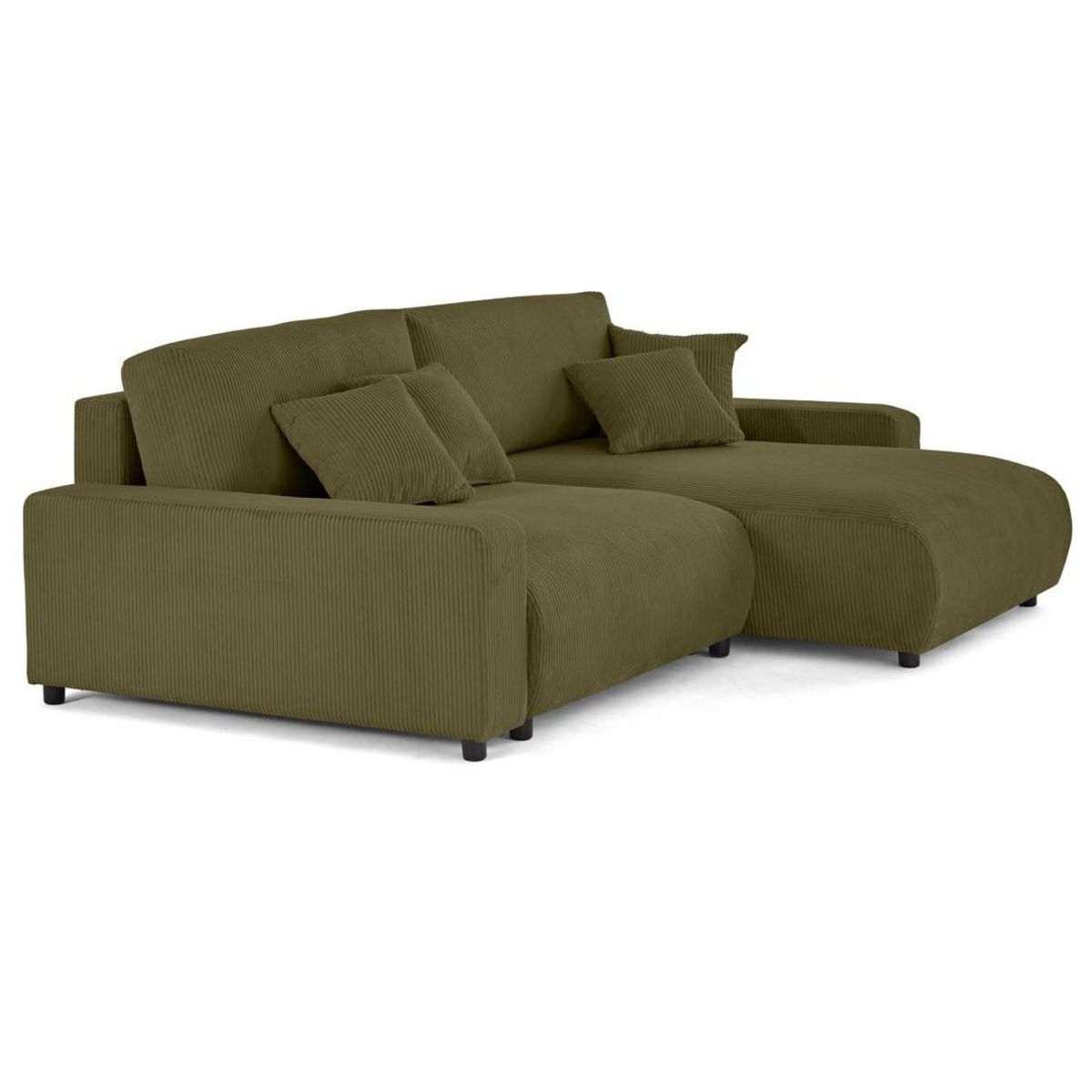 LISA DESIGN Pivoine - canapé d'angle 4 places réversible convertible avec 2 coffres en velours côtelé