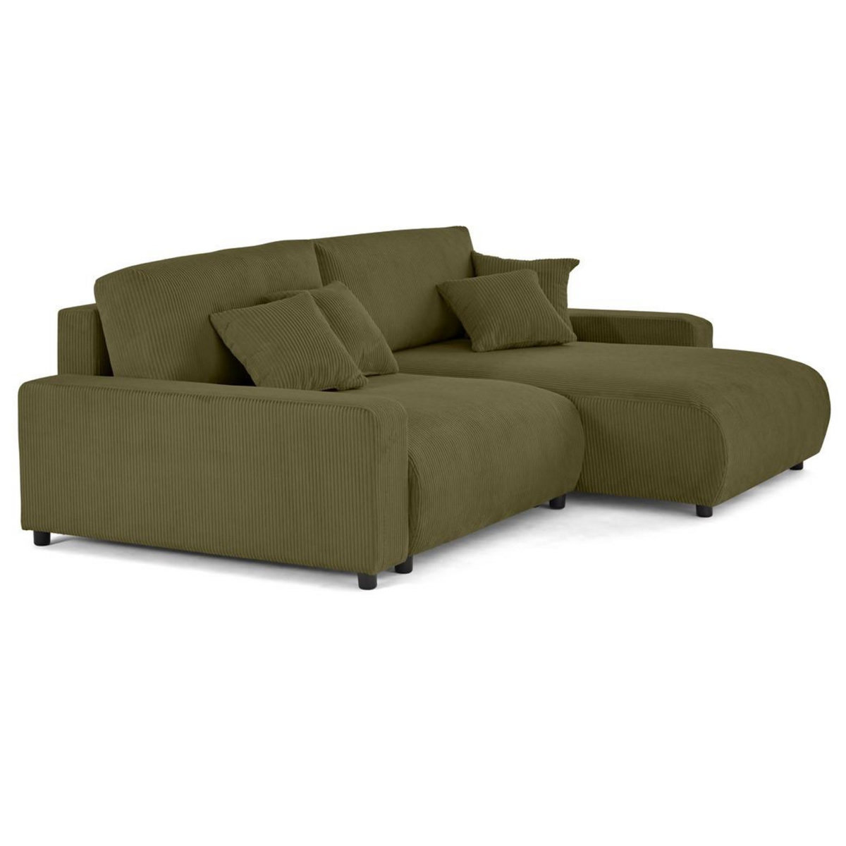 LISA DESIGN Pivoine - canapé d'angle 4 places réversible convertible avec 2 coffres en velours côtelé