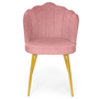 Voir la diapositive 3 : ID MARKET Lot de 2 chaises coquillage ADELLA rose en velours pieds dorés