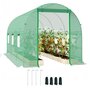 Voir la diapositive 1 : OUTSUNNY Serre de jardin tunnel surface sol 8 m² 4 x 2 x 2 m châssis tubulaire renforcé 18 mm 6 fenêtres vert