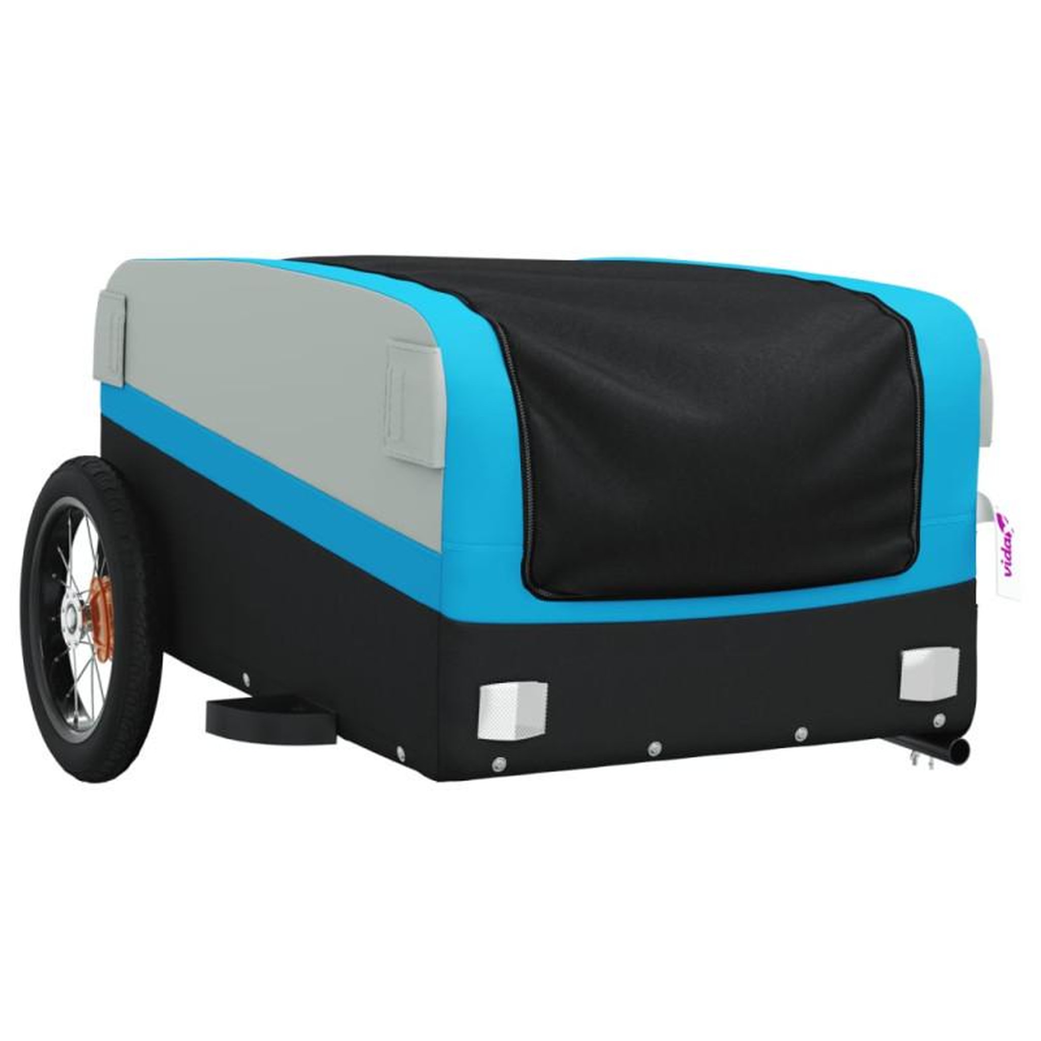Voir la diapositive 4 : VIDAXL Remorque de vélo noir et bleu 30 kg fer