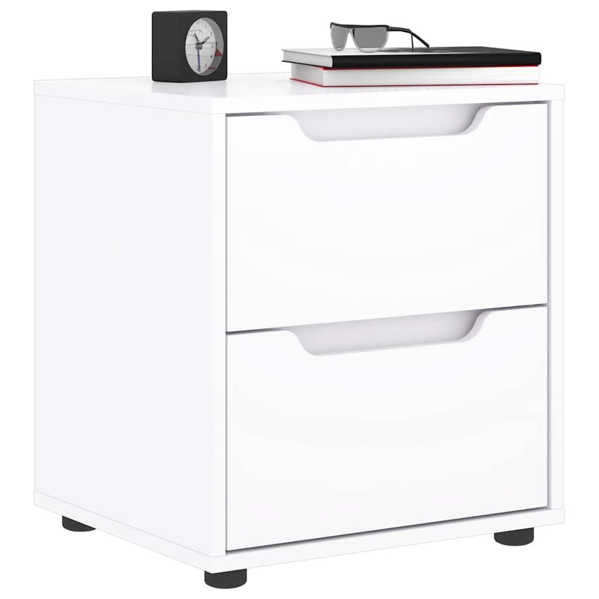 VIDAXL Table de chevet VISNES blanc 45x40x50 cm bois d'ingenierie