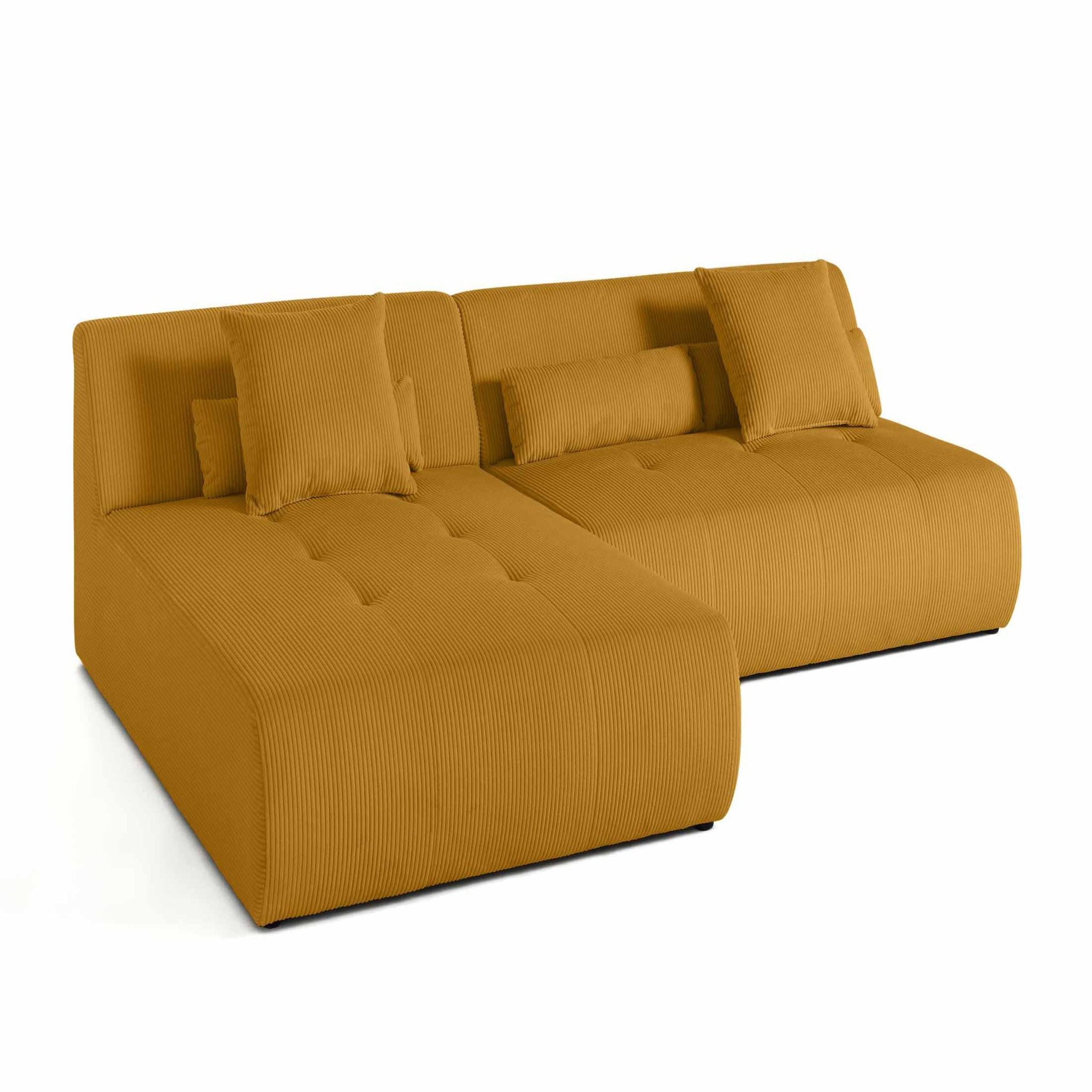 Voir la diapositive 5 : LISA DESIGN Onyx - canapé modulable d'angle réversible 4 places - en velours côtelé
