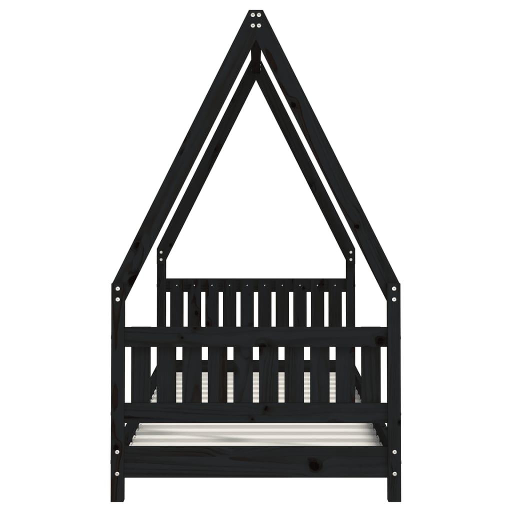 Voir la diapositive 5 : VIDAXL Cadre de lit pour enfants noir 80x200 cm bois de pin massif