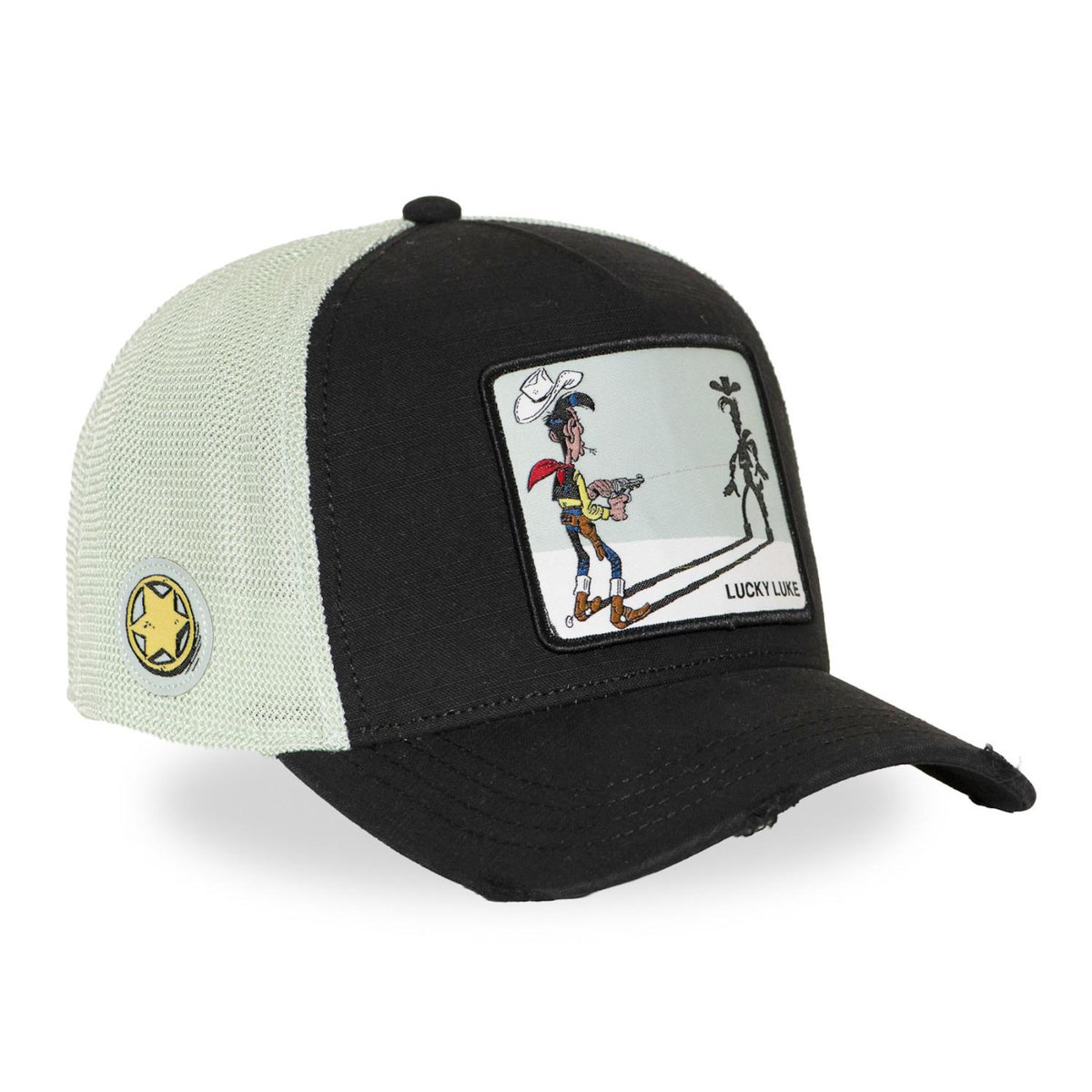 CAPSLAB Casquette premium trucker avec filet effet usé Lucky Luke  Fresh Luky