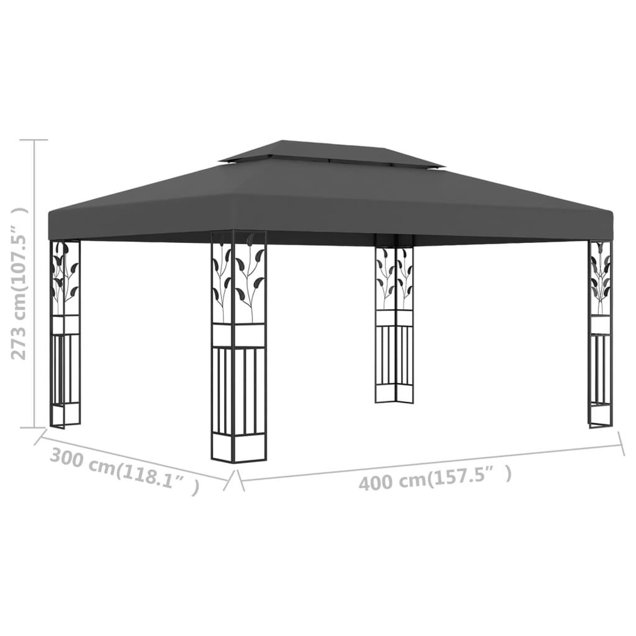 Voir la diapositive 6 : VIDAXL Tonnelle avec double toit 3x4 m Anthracite