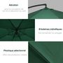 Voir la diapositive 5 : OUTSUNNY Parasol déporté octogonal inclinable pivotant manivelle moustiquaire pied acier Ø 2,95 x 2,42H m vert