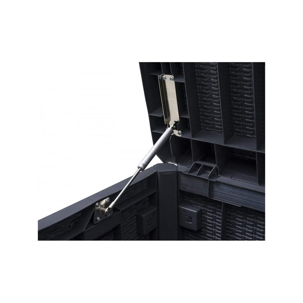 KZ GARDEN Coffre de jardin 125L Coussin compris Effet rotin L73xP50xH49 cm Résine Résiste au gel, intempéries et UV