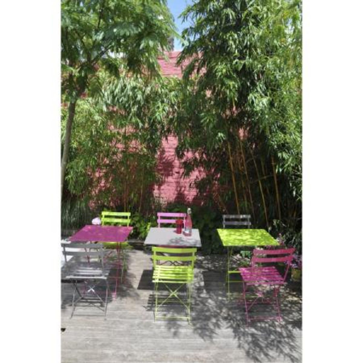 GARDENSTAR Table de jardin pliante 60x60cm acier muscade POP