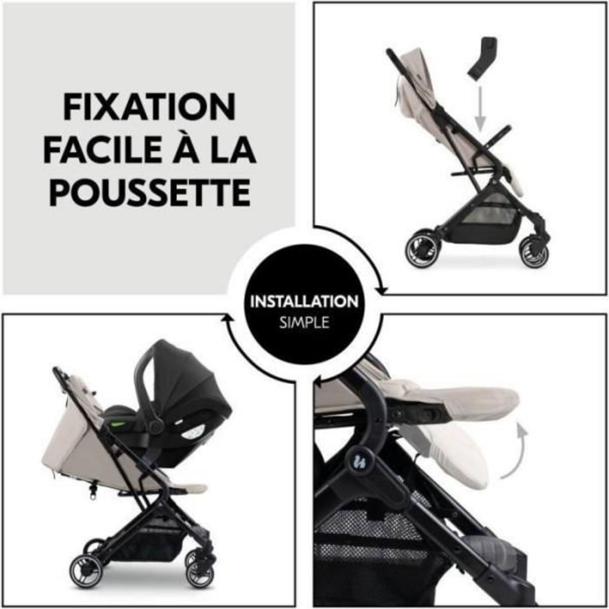HAUCK Adaptateurs universels cosy - HAUCK - Pour poussette TRAVEL N CARE / PLUS - Noir
