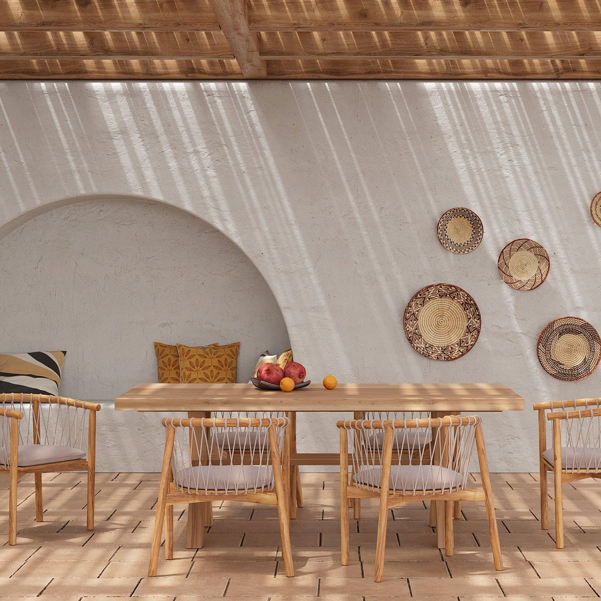 Rendez vous déco Table de jardin en bois de teck massif 8 personnes-Suri