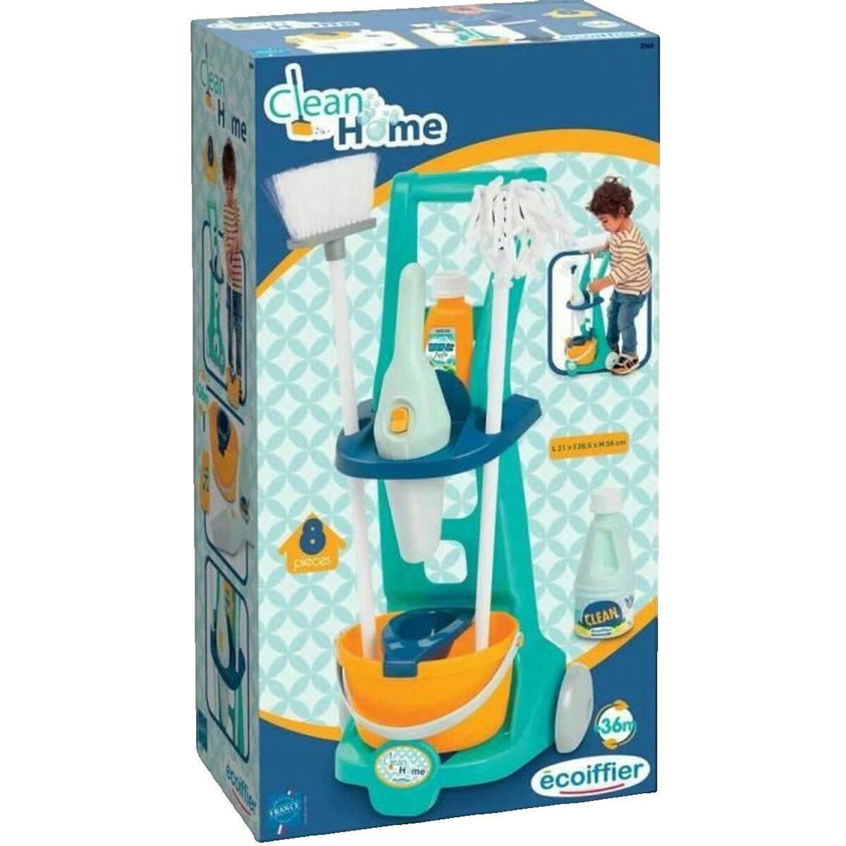 Ecoiffier Chariot de nettoyage Ecoiffier multicolore