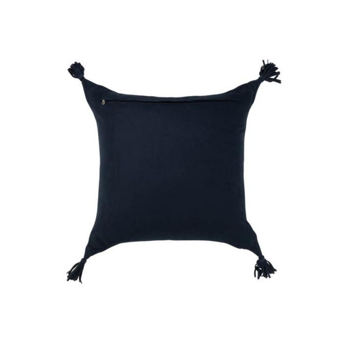 Paris Prix Coussin Pompons en Cuir  Coleman  45x45cm Bleu