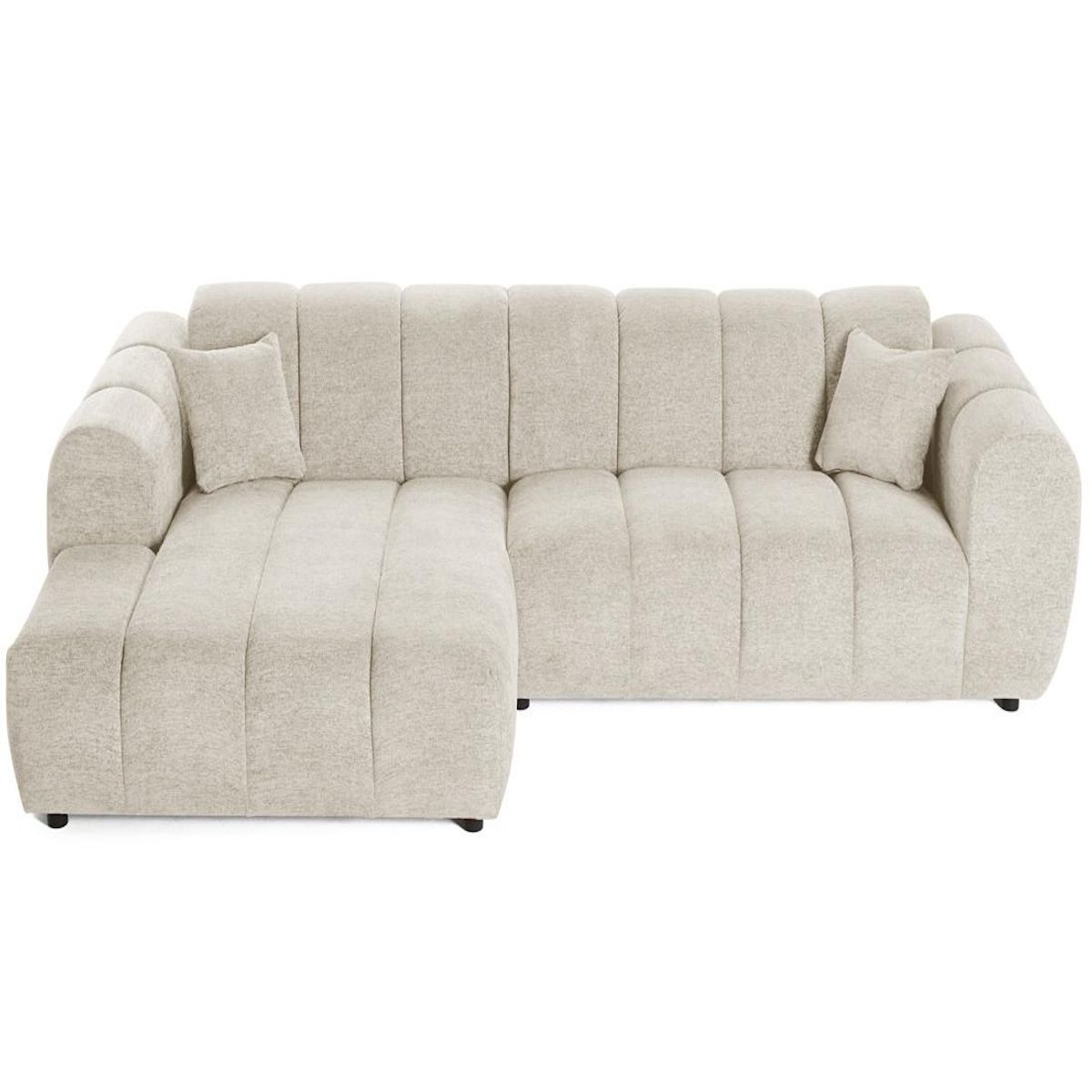 LISA DESIGN Curtis - canapé d'angle gauche 4 places en tissu texturé