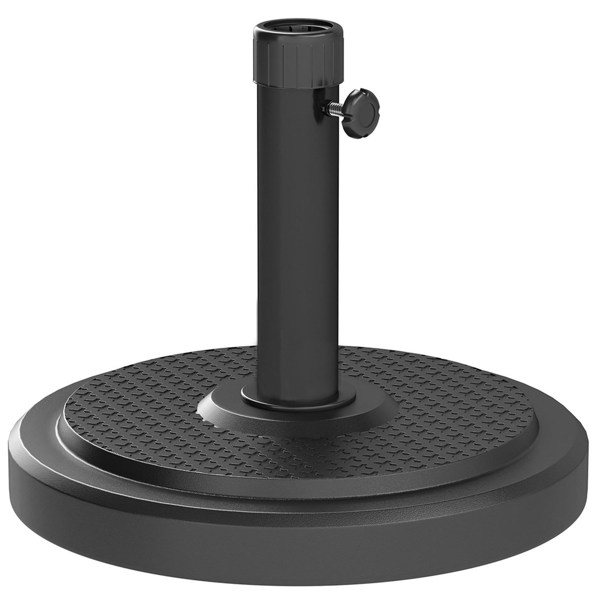 OUTSUNNY Pied de parasol mât dia. 38/48 mm - poids net 22 Kg - vis de serrage intégrée - HDPE noir