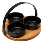 SECRET DE GOURMET Set Apéritif 4 Pièces  Wild  21cm Noir & Naturel