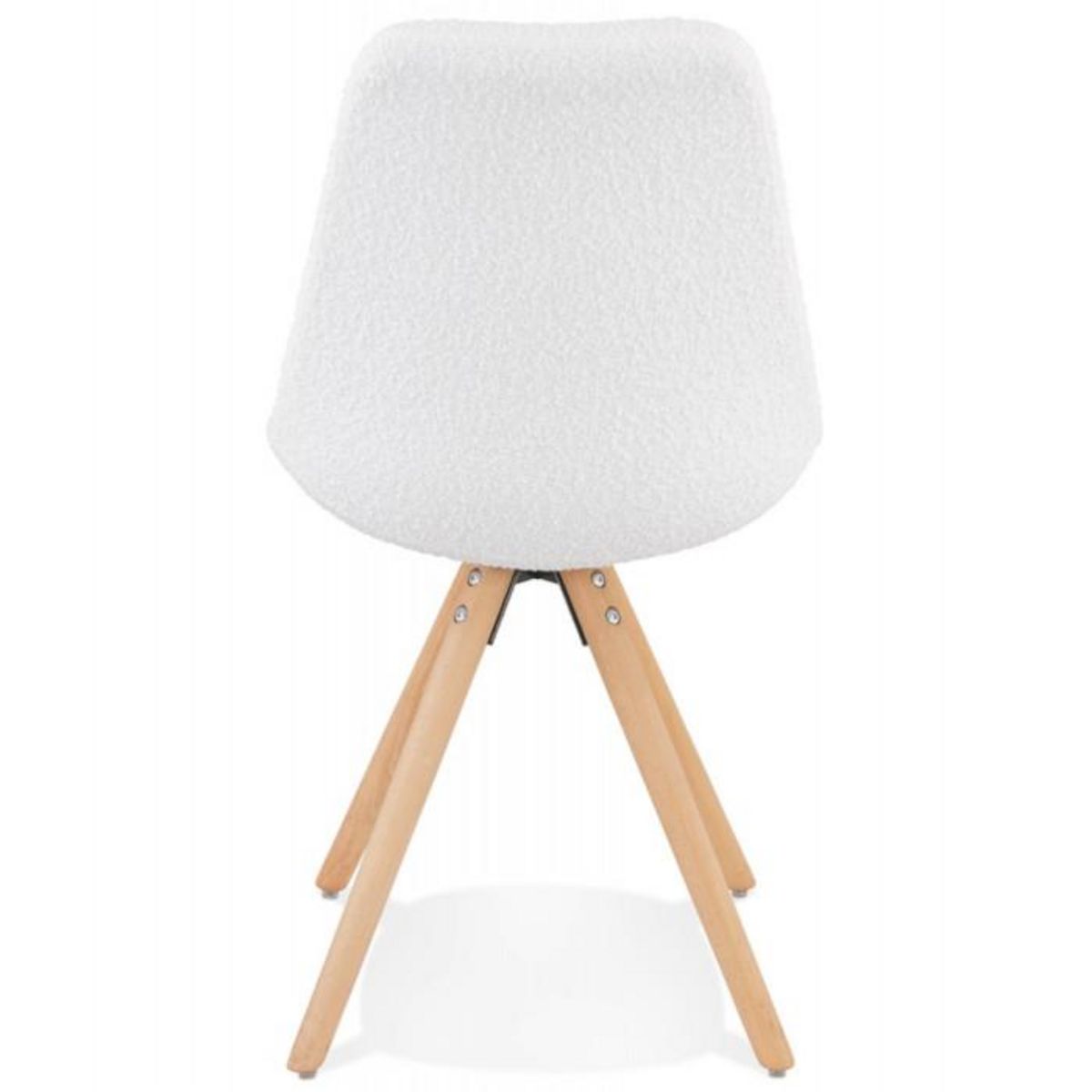 Paris Prix Chaise Design en Tissu Bouclé  Alisa  82cm Blanc & Naturel