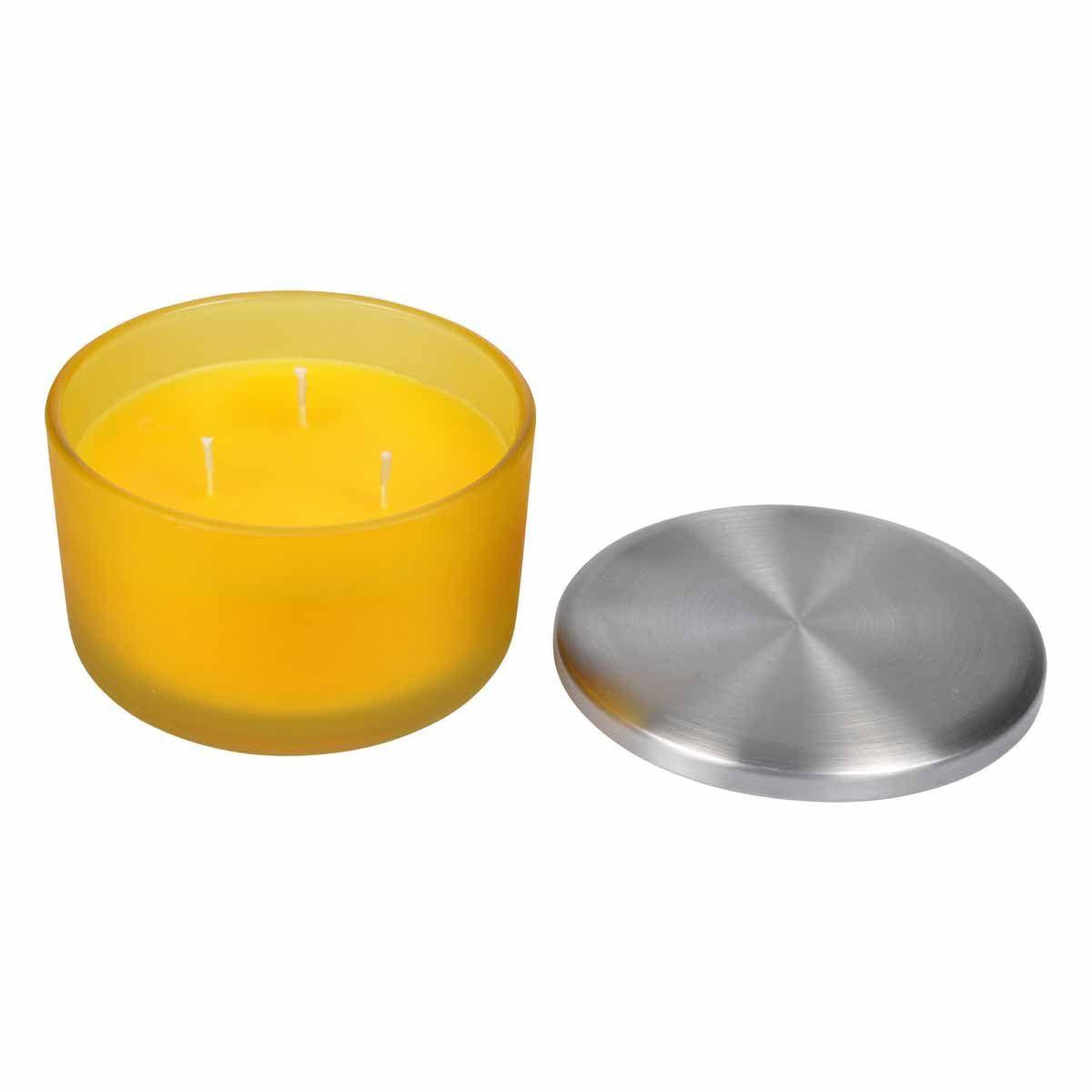 Voir la diapositive 1 : HOMEA Bougie parfumée verrine  tropical fresh  13cm ananas