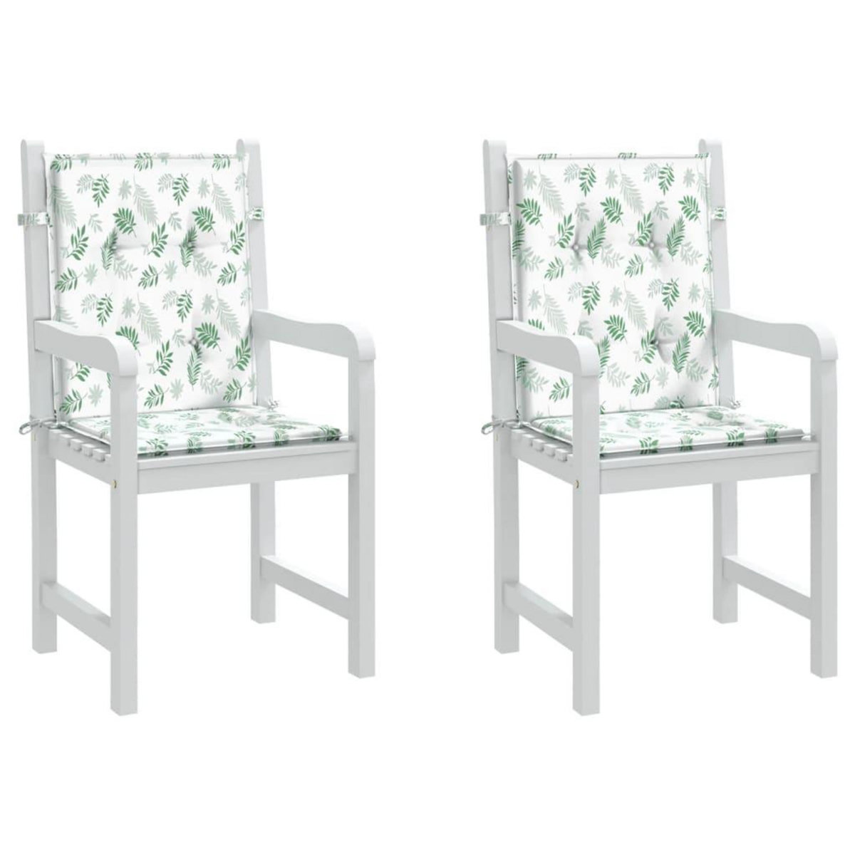 VIDAXL Coussins de chaise a dossier bas lot de 2 modele de feuille