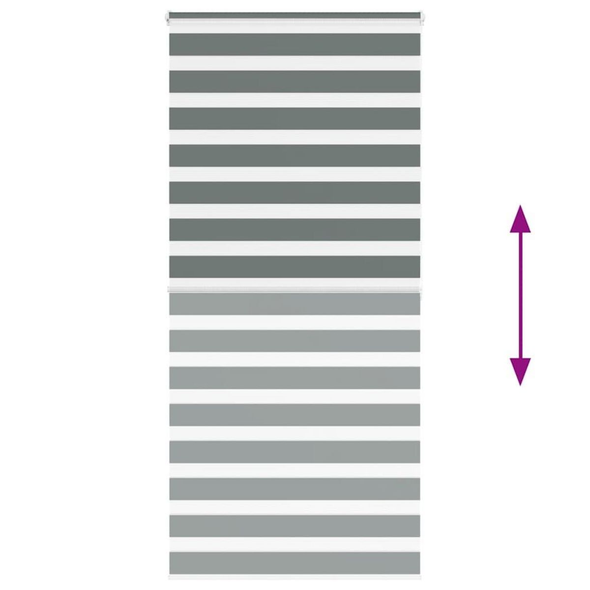 VIDAXL Store zebre gris fonce largeur du tissu 95,9 cm polyester