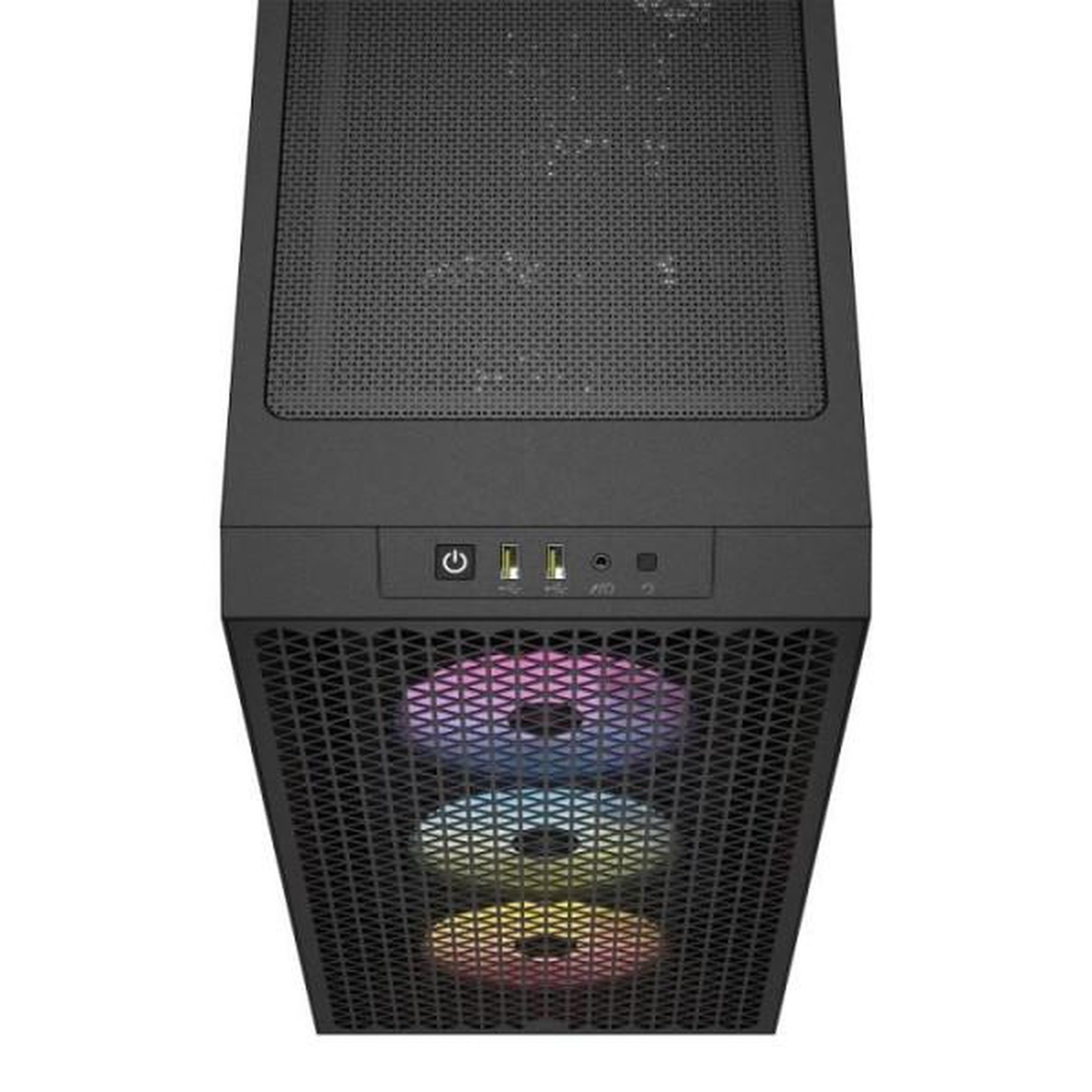 Voir la diapositive 4 : Corsair Boîtier pc - corsair - 3000d rgb airflow - atx moyen-tour - 3 ventilateurs ar120 rgb - noir