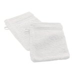 Paris Prix Lot de 2 Gants de Toilette  Tendresse  15x21cm Blanc