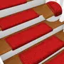 VIDAXL Tapis d'escalier 10 pcs 65x21x4 cm Rouge