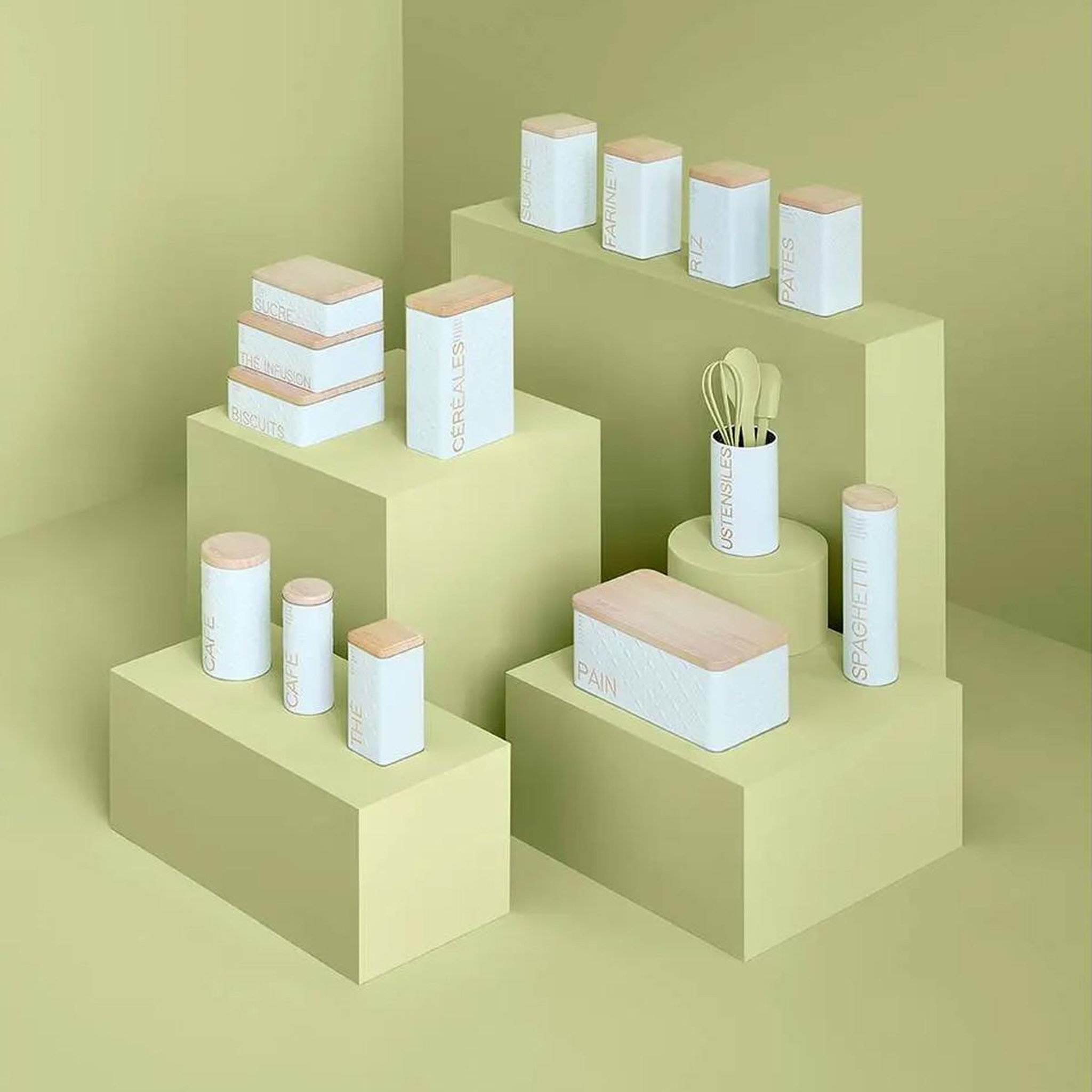 Voir la diapositive 3 : FIVE Boîte à pain  scandi  31cm blanc