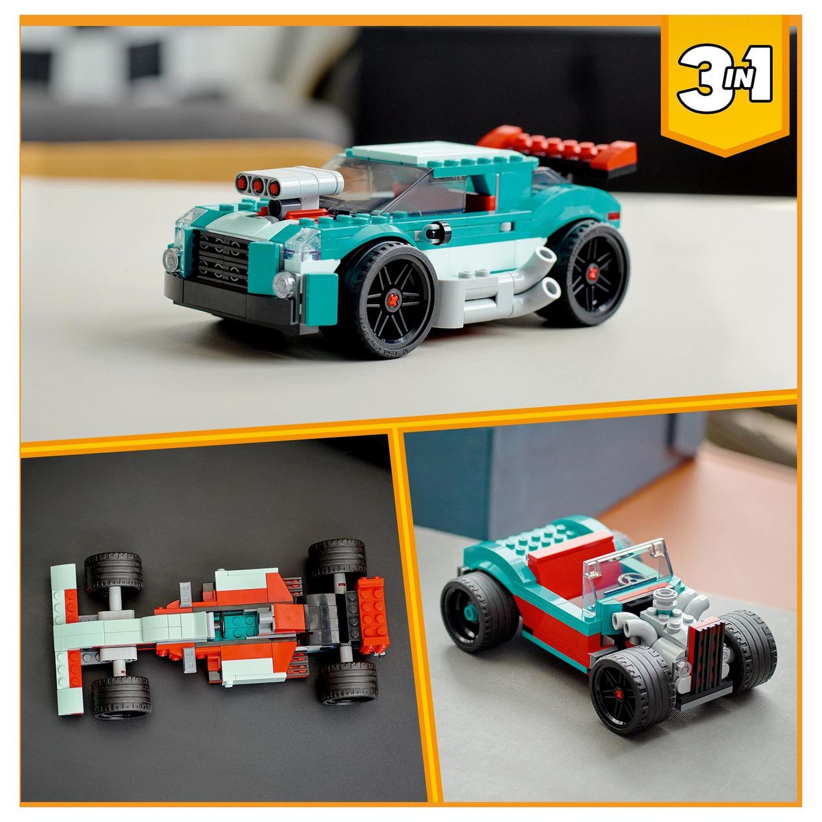 LEGO Creator 31127 Le Bolide de Rue, Jouet à Construire Voiture Enfants 7 Ans et Plus