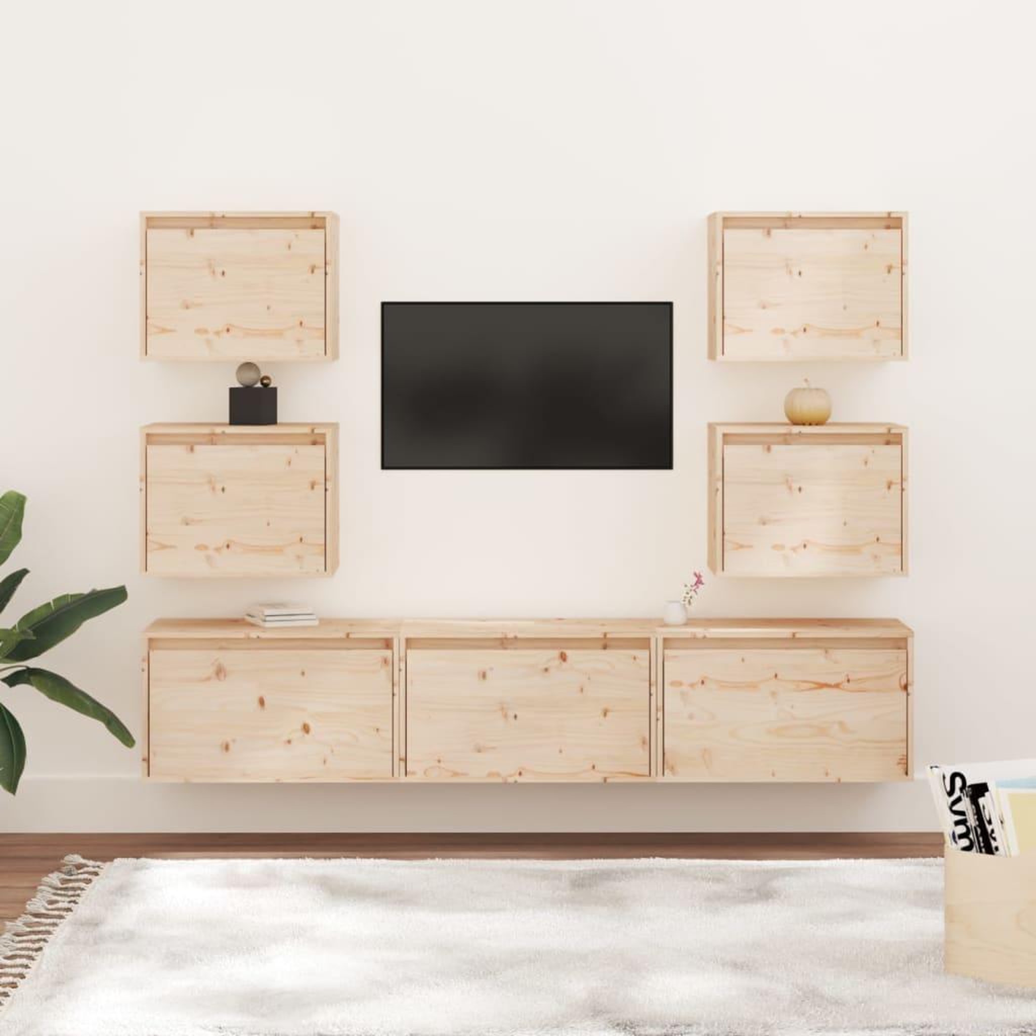 Voir la diapositive 1 : VIDAXL Meubles TV 7 pcs Bois massif de pin