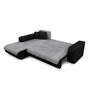 Voir la diapositive 4 : Canapé d'angle gauche convertible CLELIA, 4 places, tissu microfibre gris PU blanc ou noir