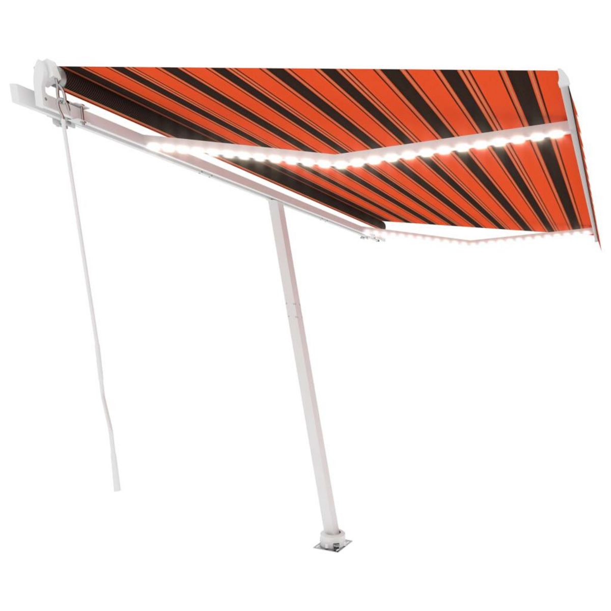 VIDAXL Auvent manuel retractable avec LED 400x300 cm Orange et marron