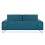 Voir la diapositive 3 : Paris Prix Canapé 3 Places Velours Côtelé  Ezekiel  198cm Bleu