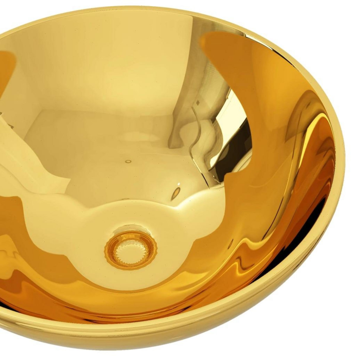 VIDAXL Lavabo 32,5 x 14 cm Ceramique Dore