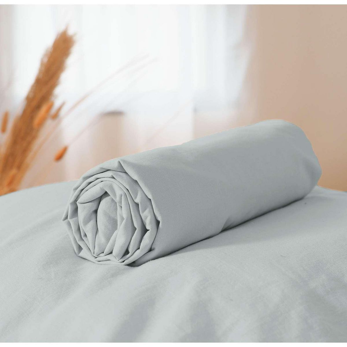 COTE DECO Drap housse - 100% coton lavé 57 fils