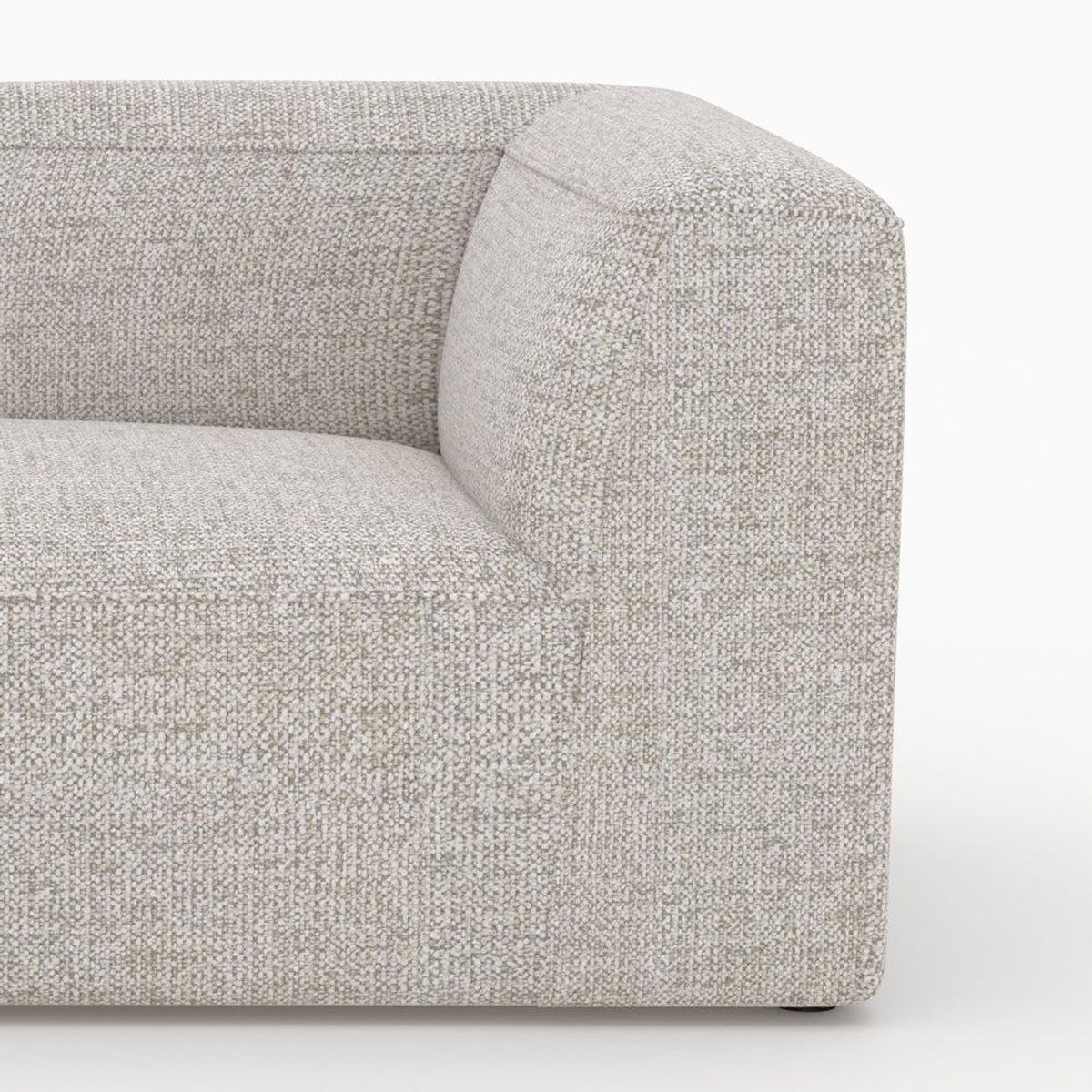 Rendez vous déco Canapé d'angle gauche modulable, tissu beige 4 places, 2 poufs-Hestia