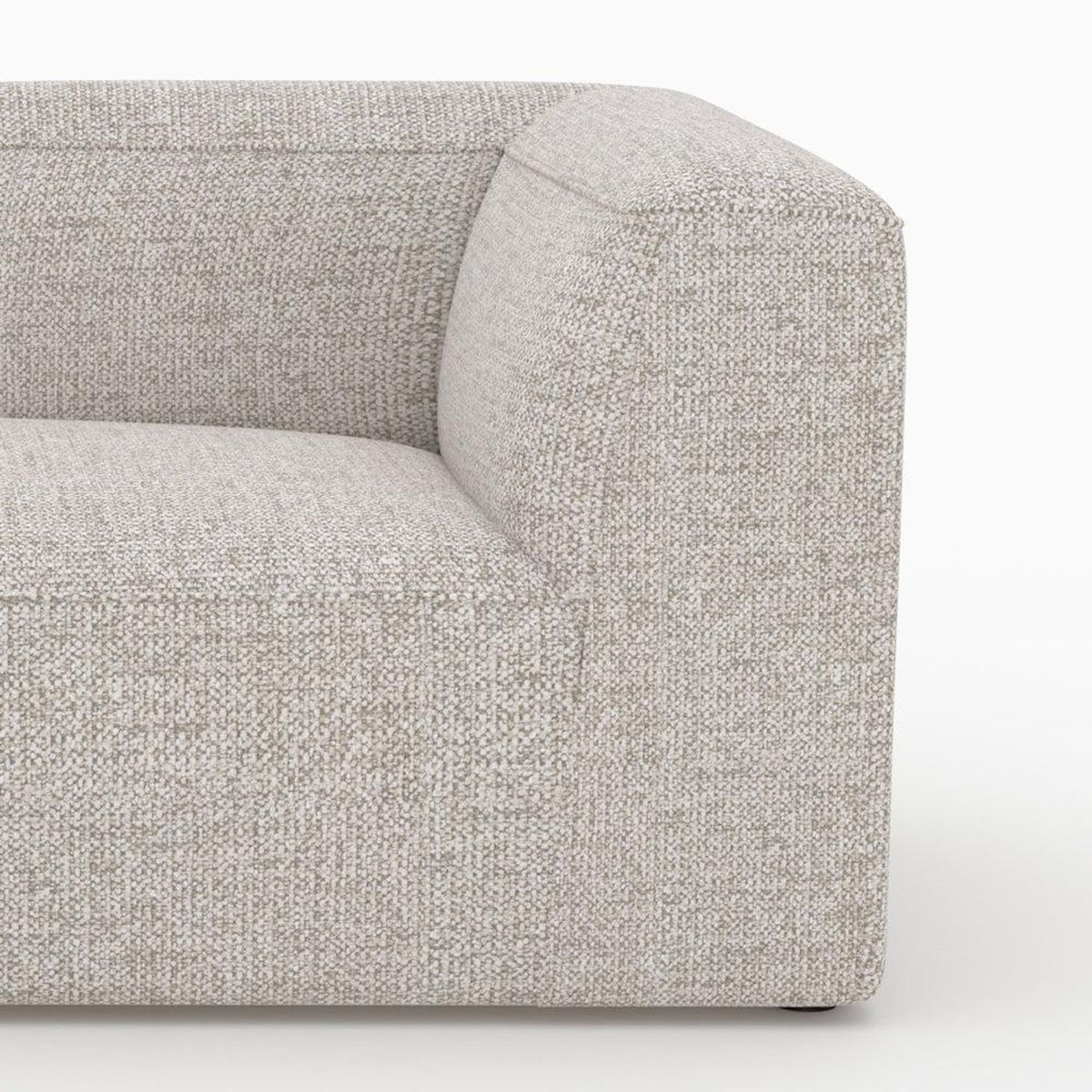 Rendez vous déco Canapé d'angle gauche modulable, tissu beige 4 places, 2 poufs-Hestia