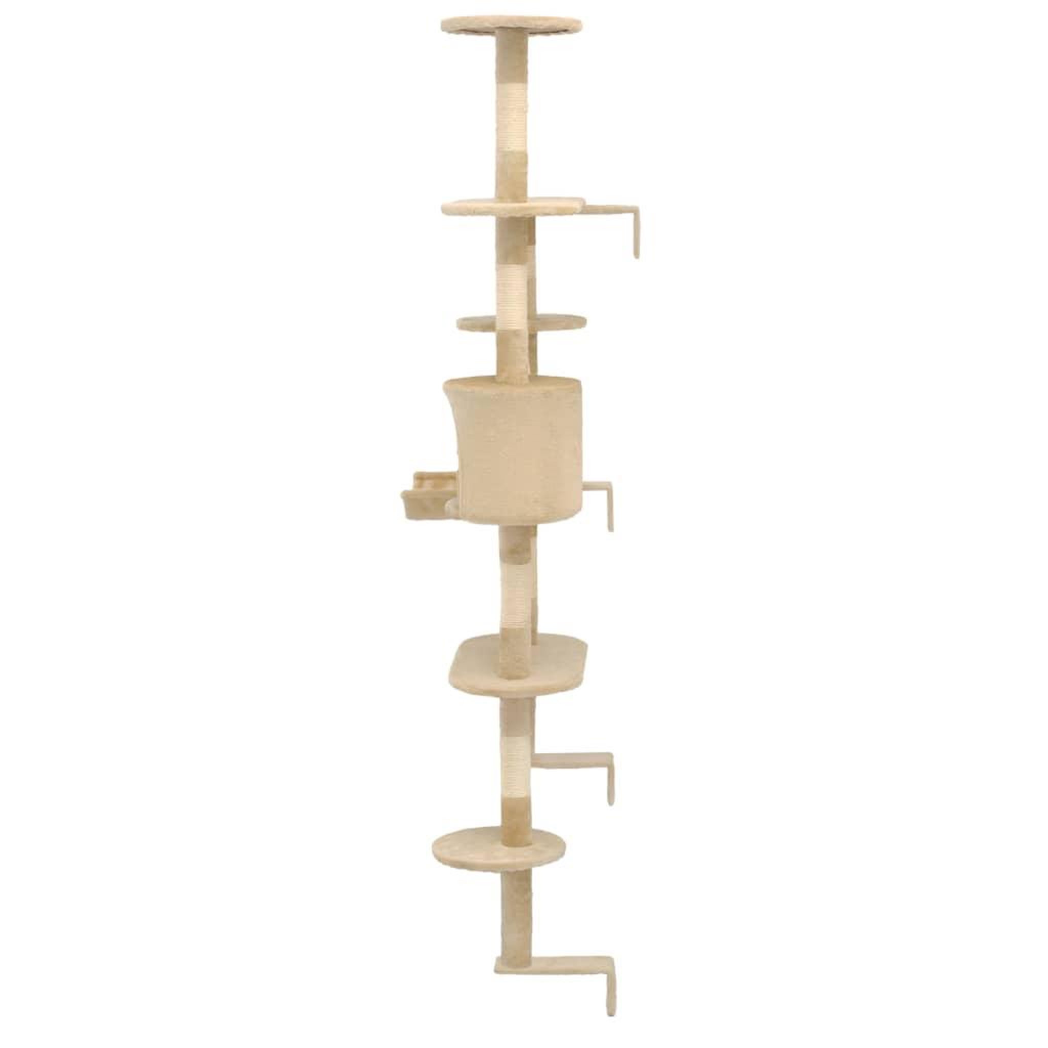 Voir la diapositive 4 : VIDAXL Arbre a chat avec griffoirs en sisal Montage mural 194 cm Beige