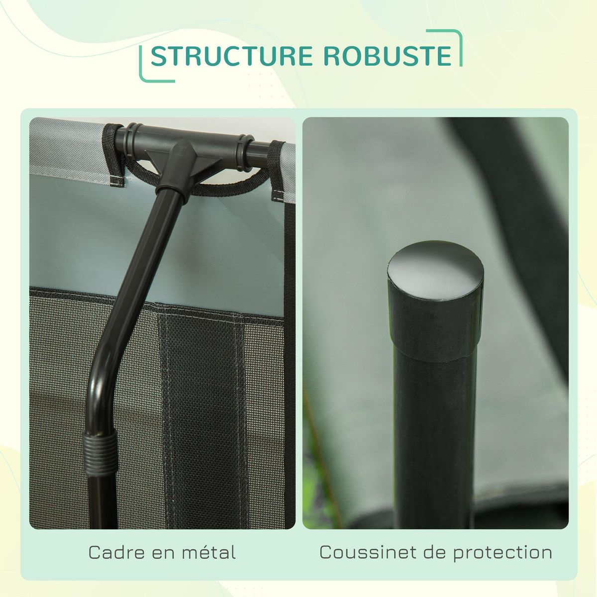 PAWHUT Lit pour chien chat sur pied velum anti-UV tissu Oxford micro-perforé sac transport inclus gris