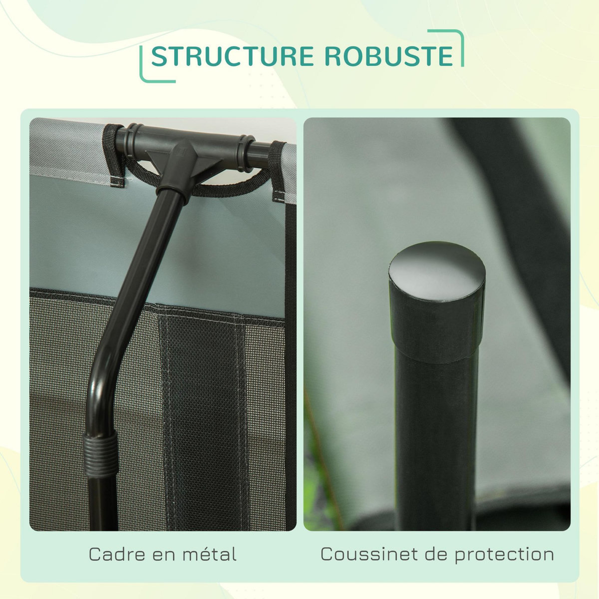 PAWHUT Lit pour chien chat sur pied velum anti-UV tissu Oxford micro-perforé sac transport inclus gris