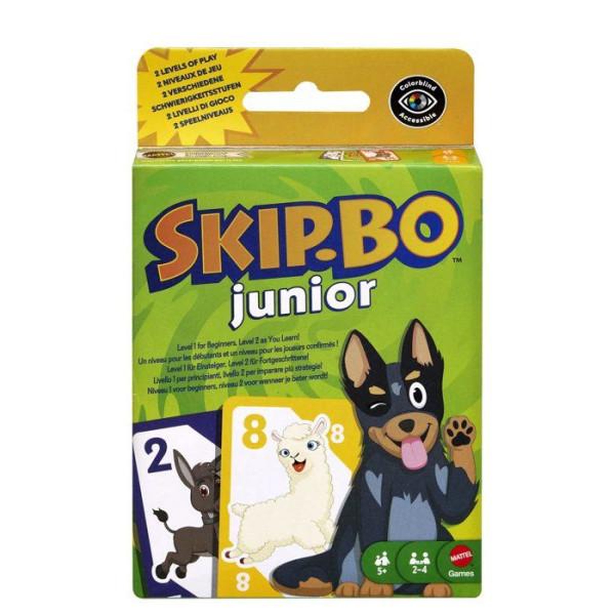 MATTEL GAMES Jeu de cartes - MATTEL GAMES - Skip-Bo Junior JTP66 - 2 niveaux - Éducatif - Apprentissage
