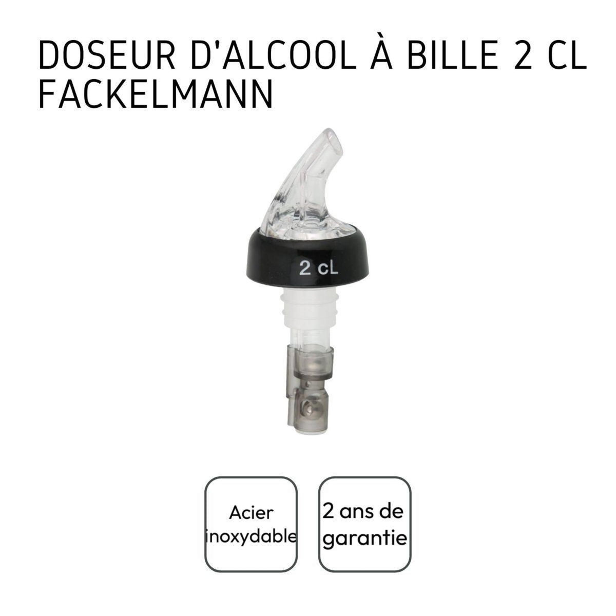 Fackelmann Lot de bec verseur doseur à alcool 2 et 4 cl avec bille Fackelmann Bar Concept