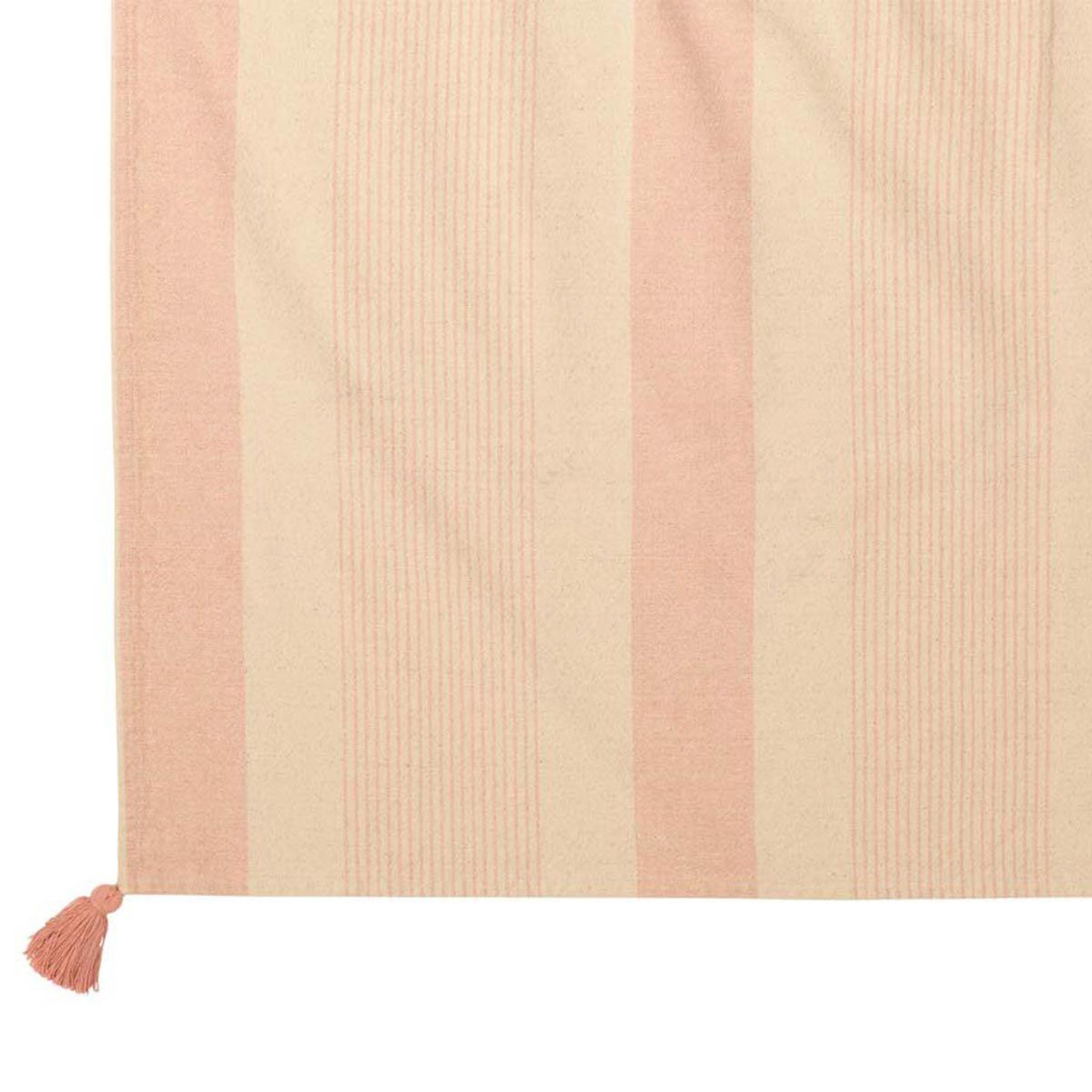 Voir la diapositive 2 : J-LINE Plaid en coton  mik  130x180cm blanc & rose