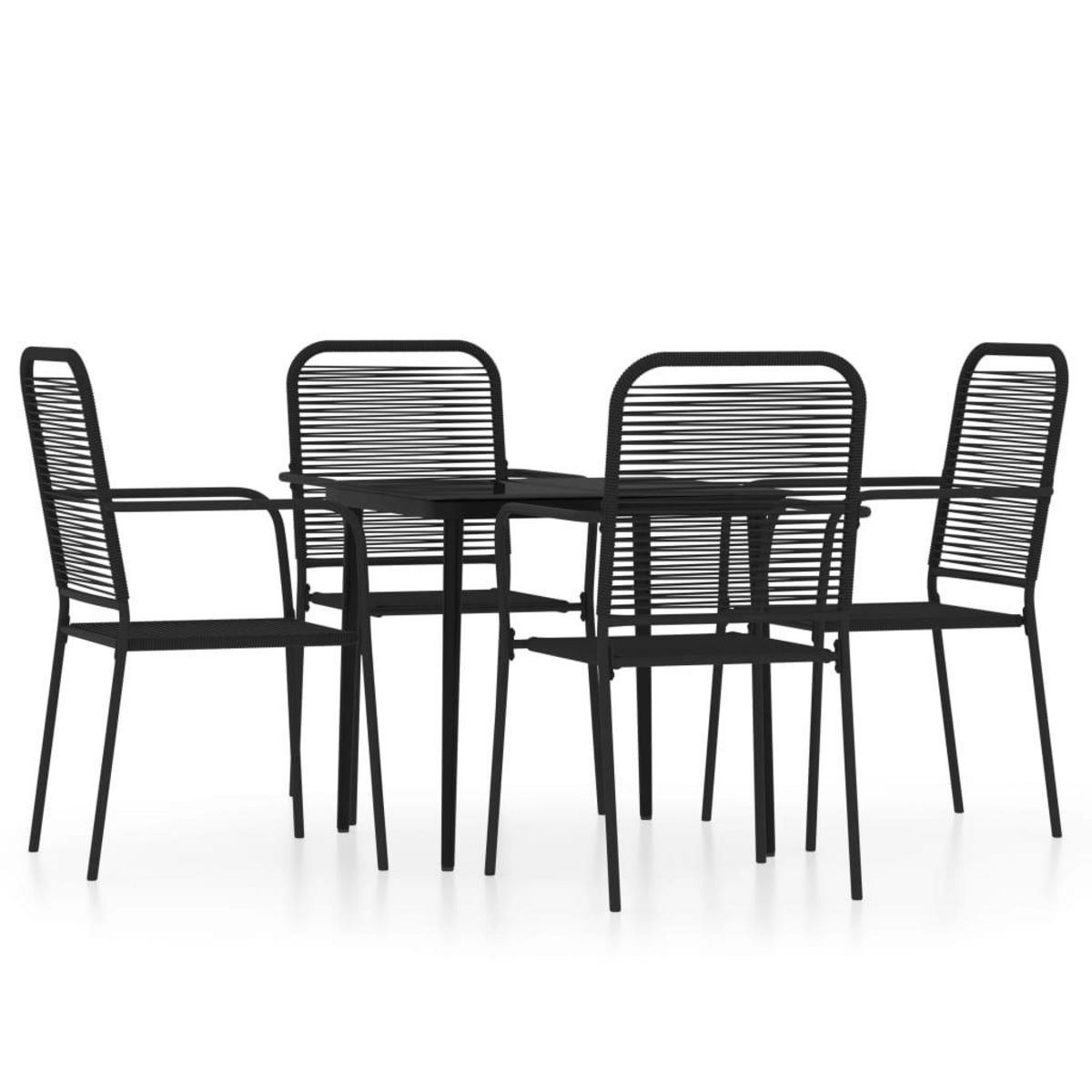 VIDAXL Ensemble a manger de jardin 5 pcs Noir