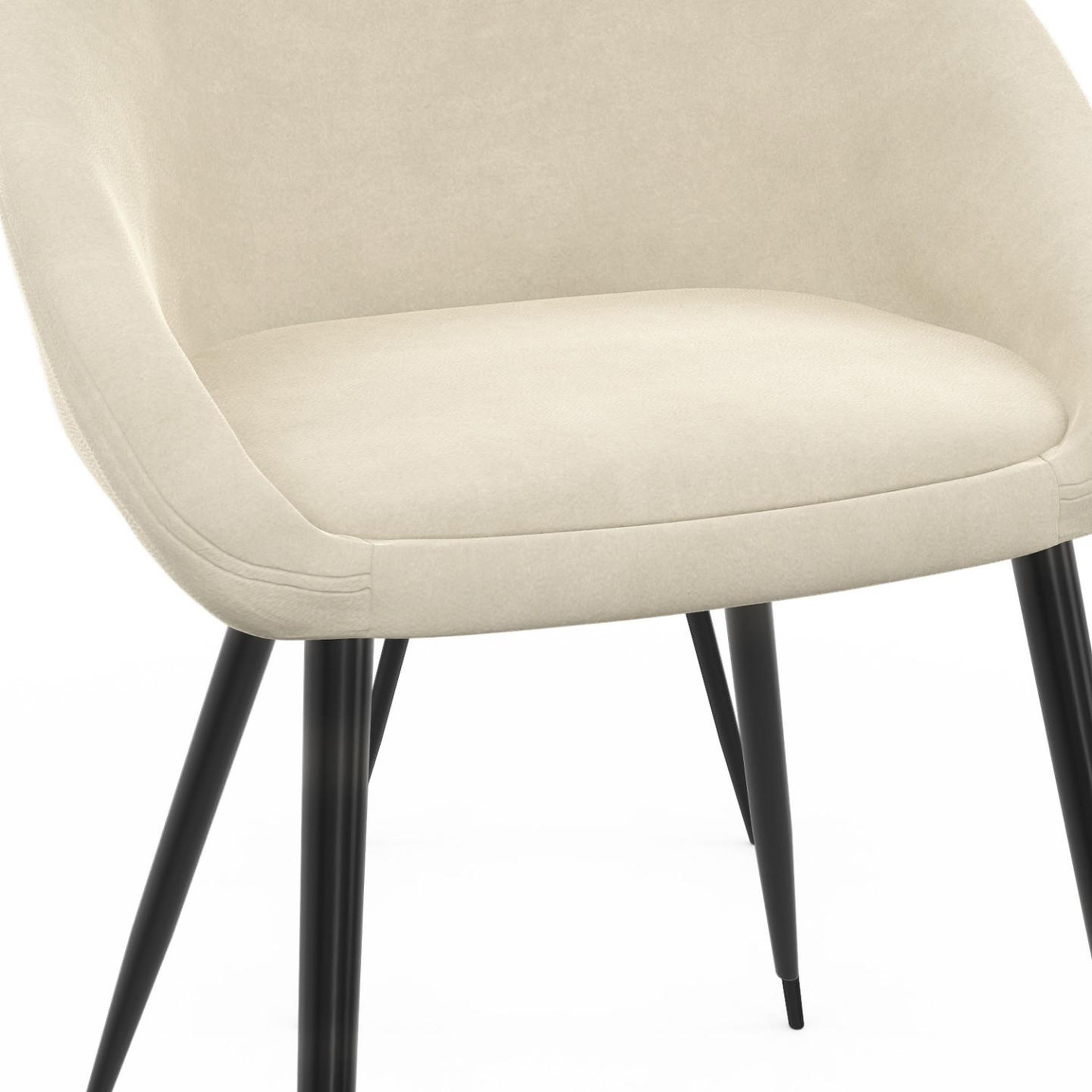 Voir la diapositive 6 : ID MARKET Lot de 4 chaises naya en velours crème pour salle à manger