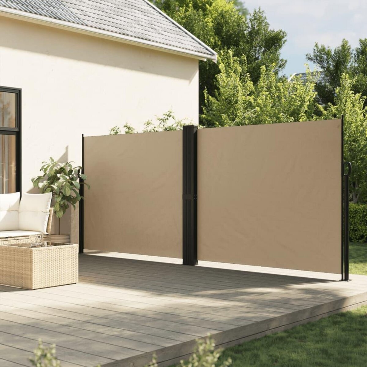 VIDAXL Auvent lateral retractable beige 160x1200 cm