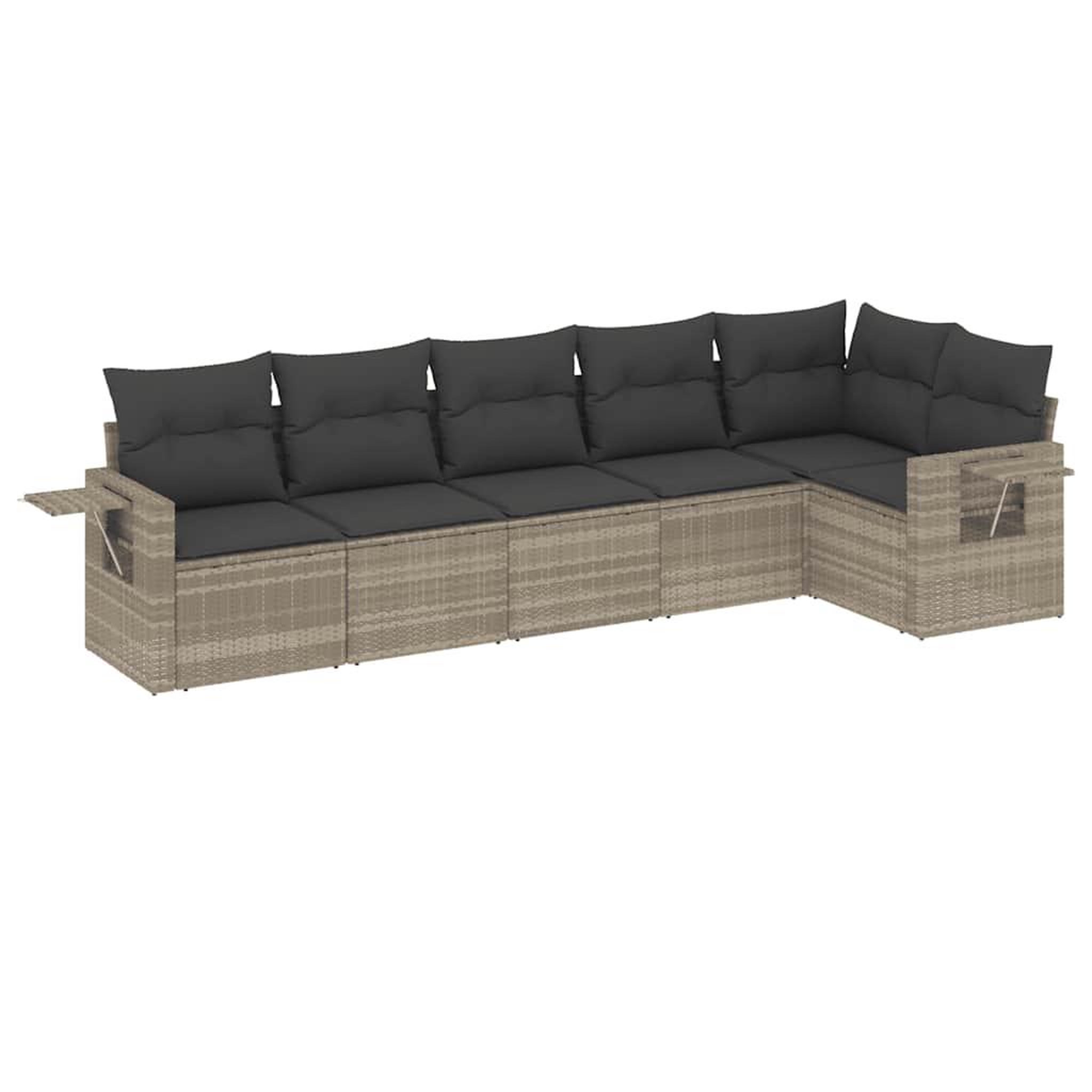 Voir la diapositive 2 : VIDAXL Salon de jardin 6 pcs avec coussins gris clair resine tressee