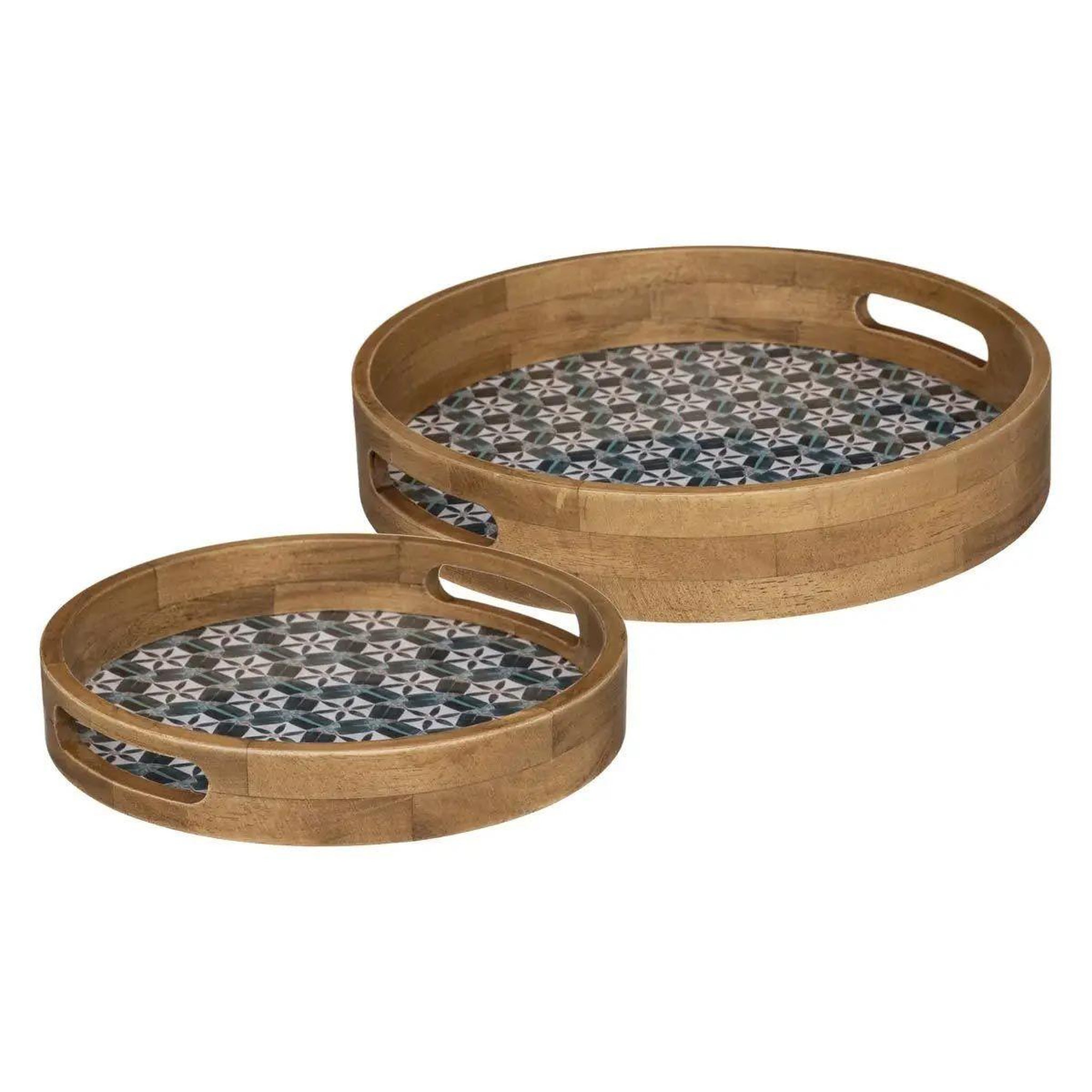 ATMOSPHERA Lot de 2 plateaux déco  alicante  34cm multicolore
