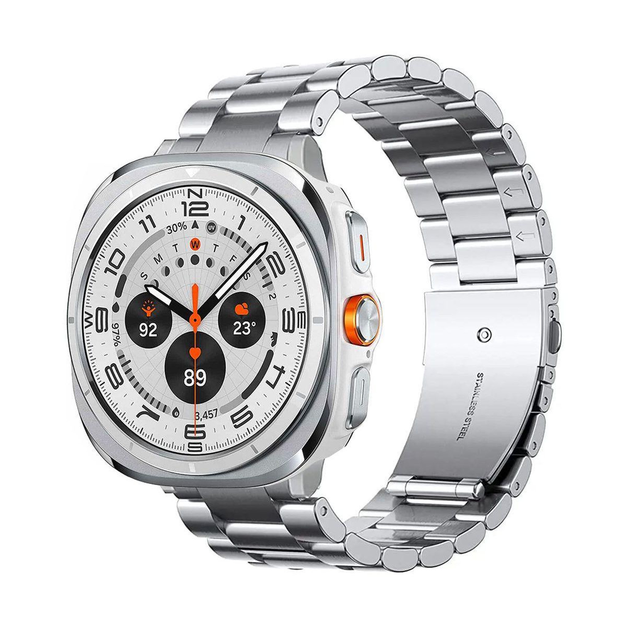Voir la diapositive 1 : IBROZ Bracelet Galaxy Watch Ultra 47 mm acier silver