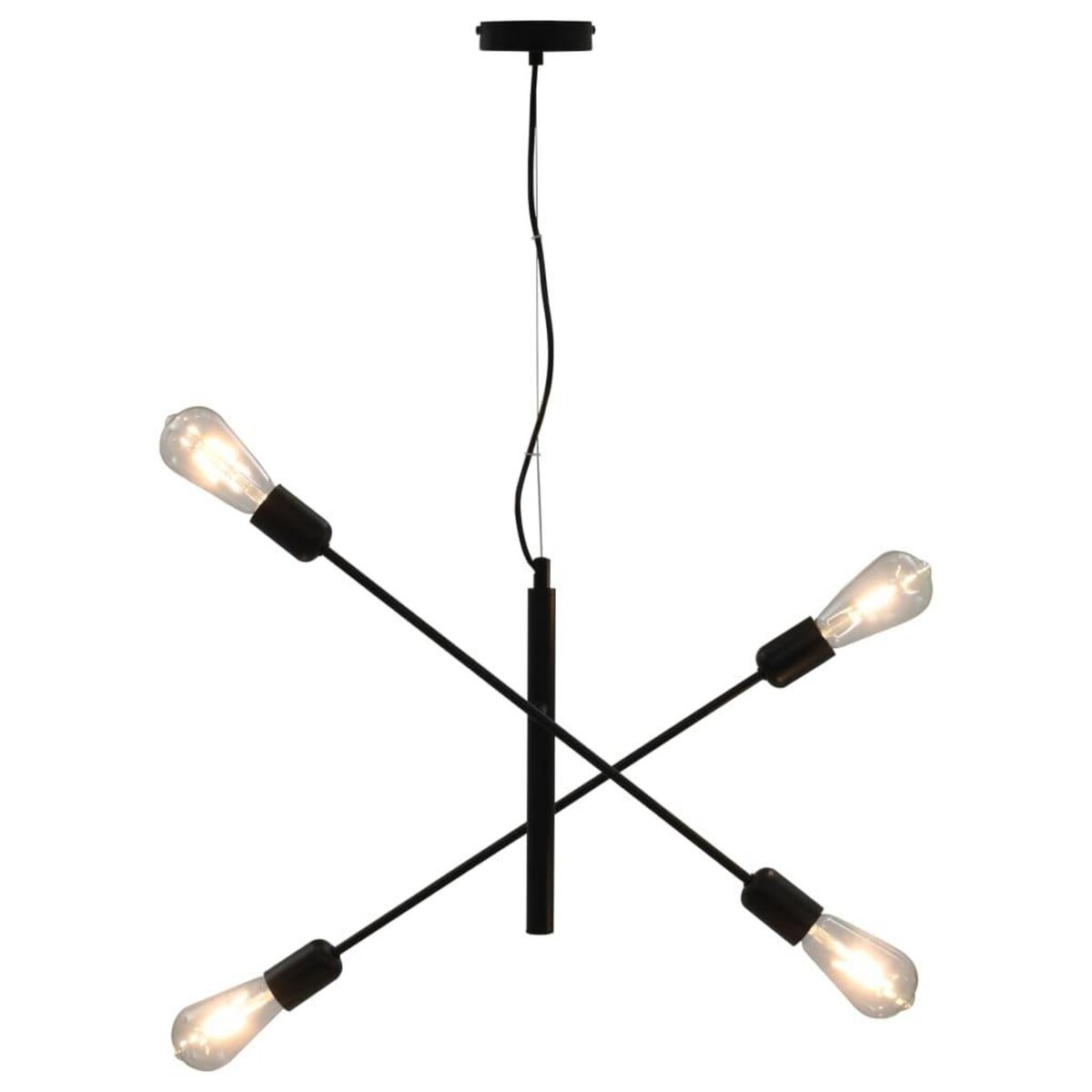 VIDAXL Plafonnier avec ampoules a filament 2 W Noir E27